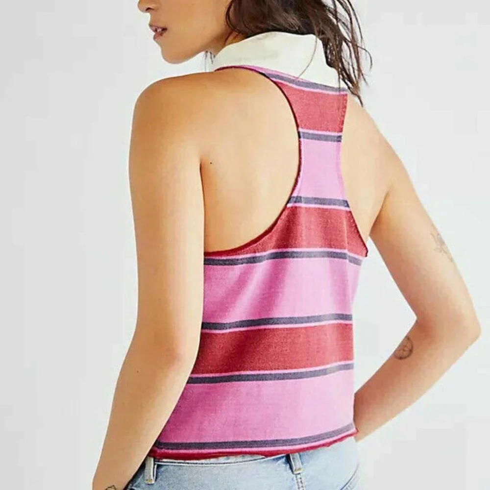 Free People We The Free Walking On Sunshine Tee Blouse Top Striped S NWT